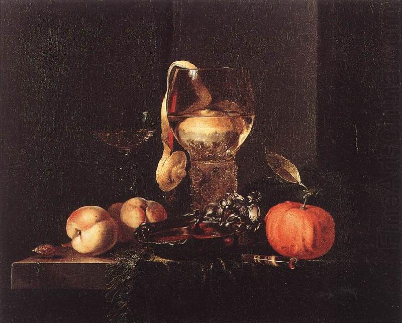 KALF, Willem Still-Life with Silver Bowl, Glasses, and Fruit